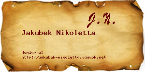 Jakubek Nikoletta névjegykártya