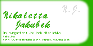 nikoletta jakubek business card